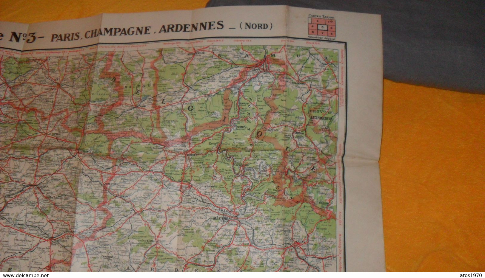 CARTES TARIDE ANCIENNE DATE ?../ CARTE ROUTIERE N°3..PARIS, CHAMPAGNE NORD, ARDENNES...