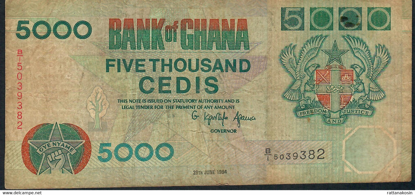 GHANA P31a 5000 CEDIS 1994 FINE - Ghana