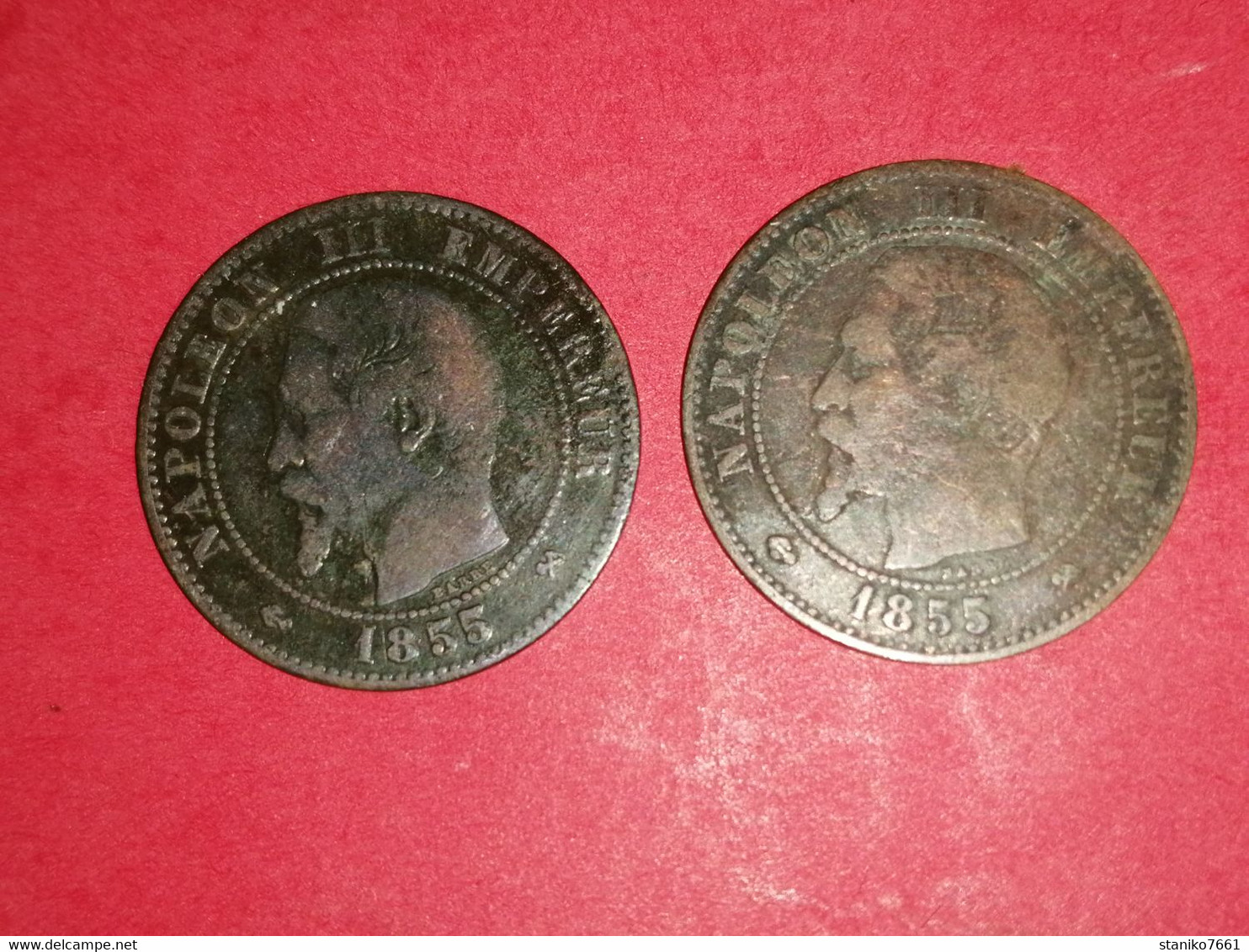 2 X 2 CENTIMES 1855 B ANCRE  NAPOLEON III TB Non Nettoyé VOIR PHOTOS - 2 Centimes