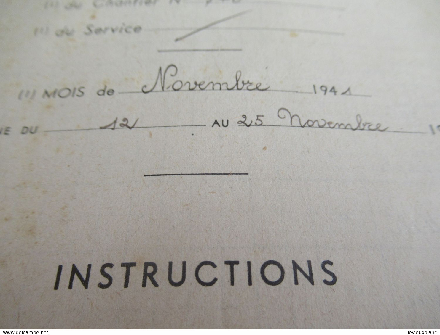 Ministère De La Production Industrielle Et Du Travail/ Commissariat à La Lutte Contre Le CHÔMAGE/ 1941   OL132 - 1914-18