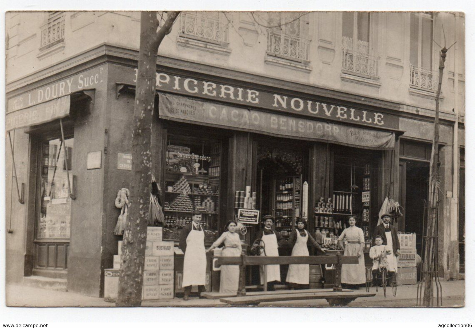 CROIX ROUSSE. DEVANTURE EPICERIE NOUVELLE. MAISON DOURY. CARTE PHOTO ANIMEE - Lyon 1