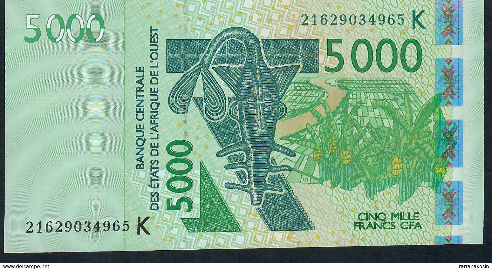 W.A.S. SENEGAL P717Ku 5000 FRANCS (20)21 2021 Signature 45 UNC. - Senegal