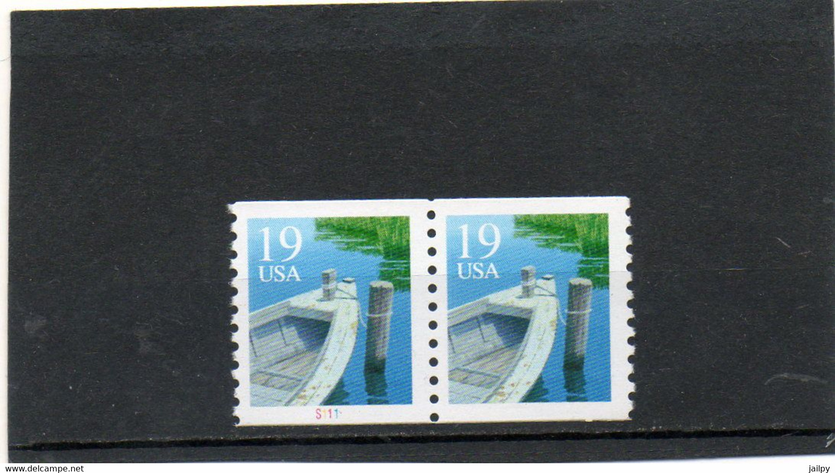 ETATS-UNIS   2 Timbres Se Tenant  19 C   1991    Y&T:1962a    Scott: H2529 C  Roulette N° : S111  Neufs Sans Charnière - Roulettes (Numéros De Planches)