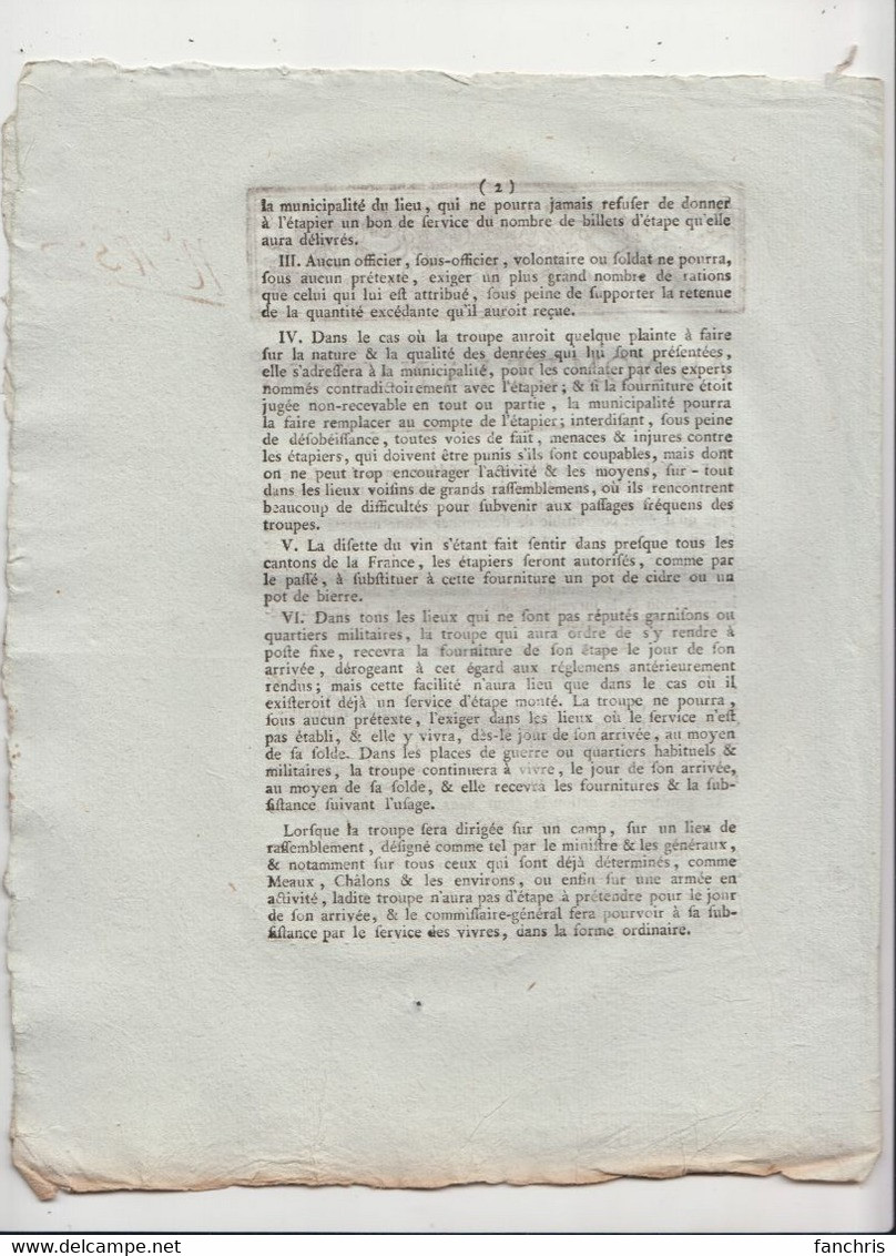 Au Nom De La Nation-Sur L'organisation Des Déplacements Des Troupes-signés SERVAN-DANTON....... - Documentos Históricos