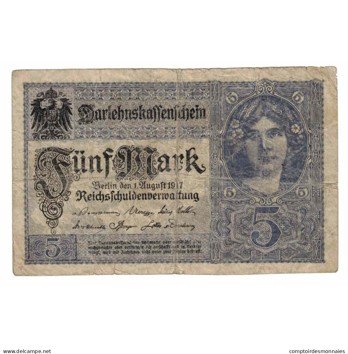 Billet, Allemagne, 5 Mark, 1914, 1914-08-05, KM:47c, SUP - 5 Mark