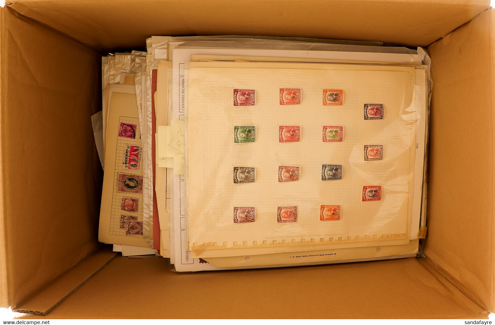 COMMONWEALTH GLORY BOX With Mint And Used Stamps, From All Reigns, On Album Pages, A4 Paper And Auction Folders. Many Pr - Sonstige & Ohne Zuordnung
