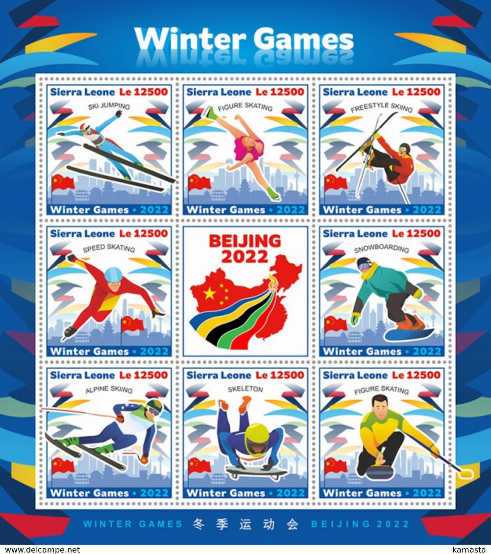 Sierra Leone  2022  Winter Games  Beijing.  (156) OFFICIAL ISSUE - Winter 2022: Peking
