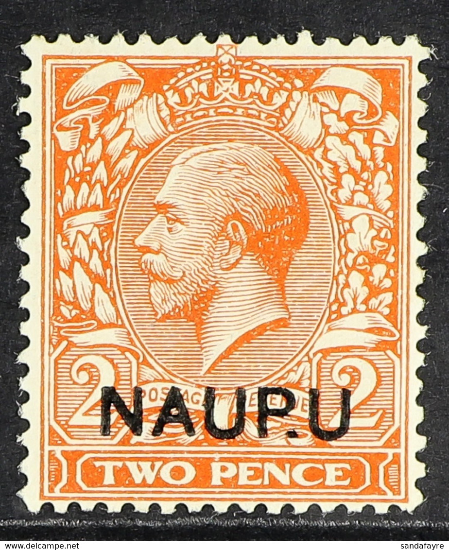 1916 - 23 2d Orange Die I, Variety 'NAUP.U', SG 4a, Very Fine Used. Scarce Stamp. - Nauru