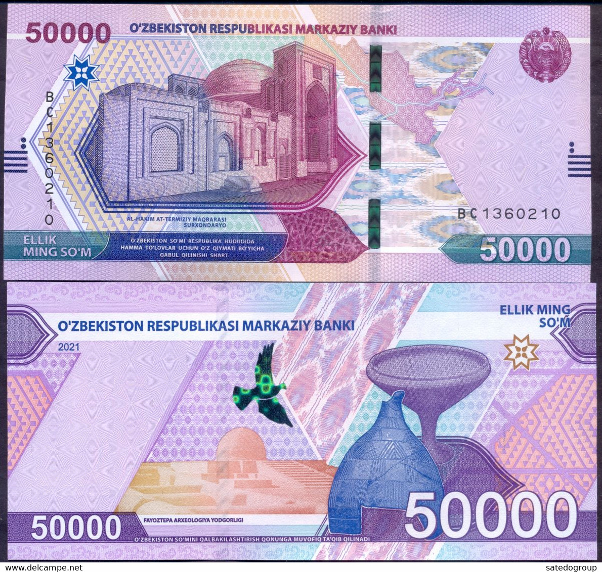 Uzbekistan 50000 Som 2021 - UNC # P- W91 - Ouzbékistan