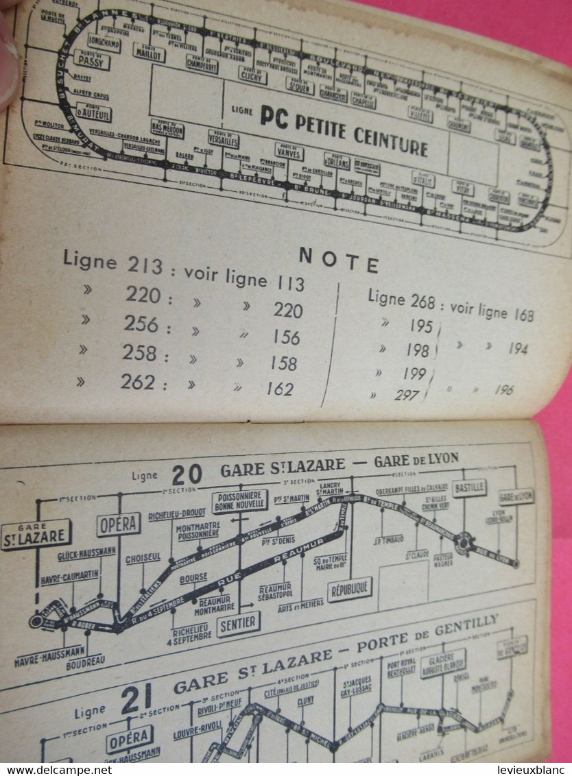 Petit Guide De Poche/ L'INDISPENSABLE/ Autobus Paris Banlieue/ Tracés Détaillés/ Vers 1945-1950   TRA63 - Ferrocarril