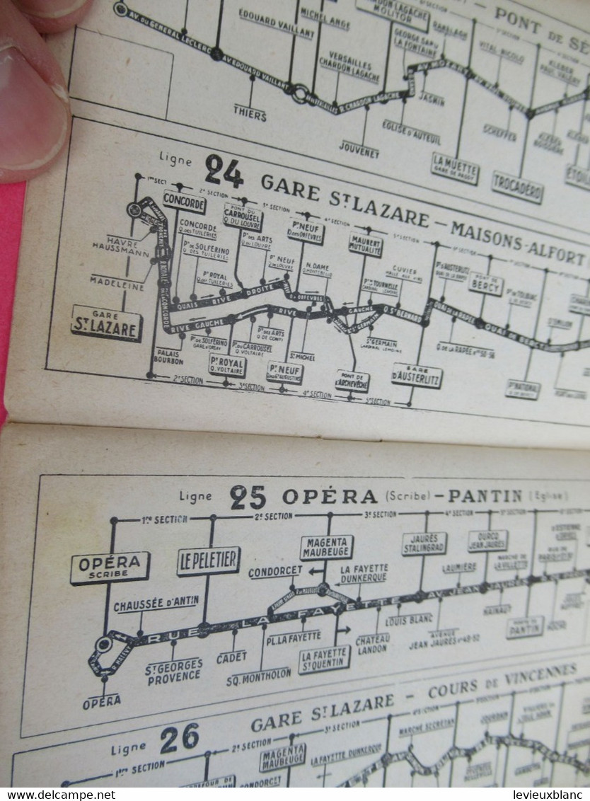 Petit Guide De Poche/ L'INDISPENSABLE/ Autobus Paris Banlieue/ Tracés Détaillés/ Vers 1945-1950   TRA63 - Ferrovie