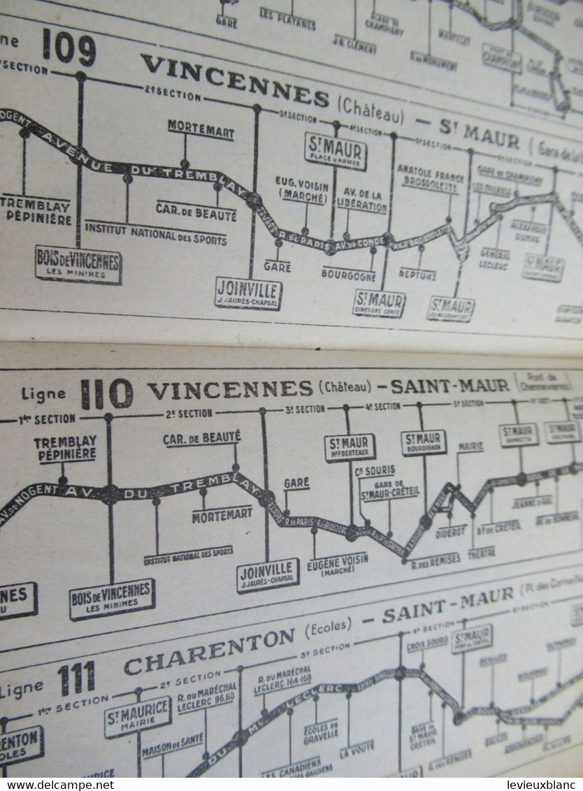 Petit Guide De Poche/ L'INDISPENSABLE/ Autobus Paris Banlieue/ Tracés Détaillés/ Vers 1945-1950   TRA63 - Eisenbahnverkehr