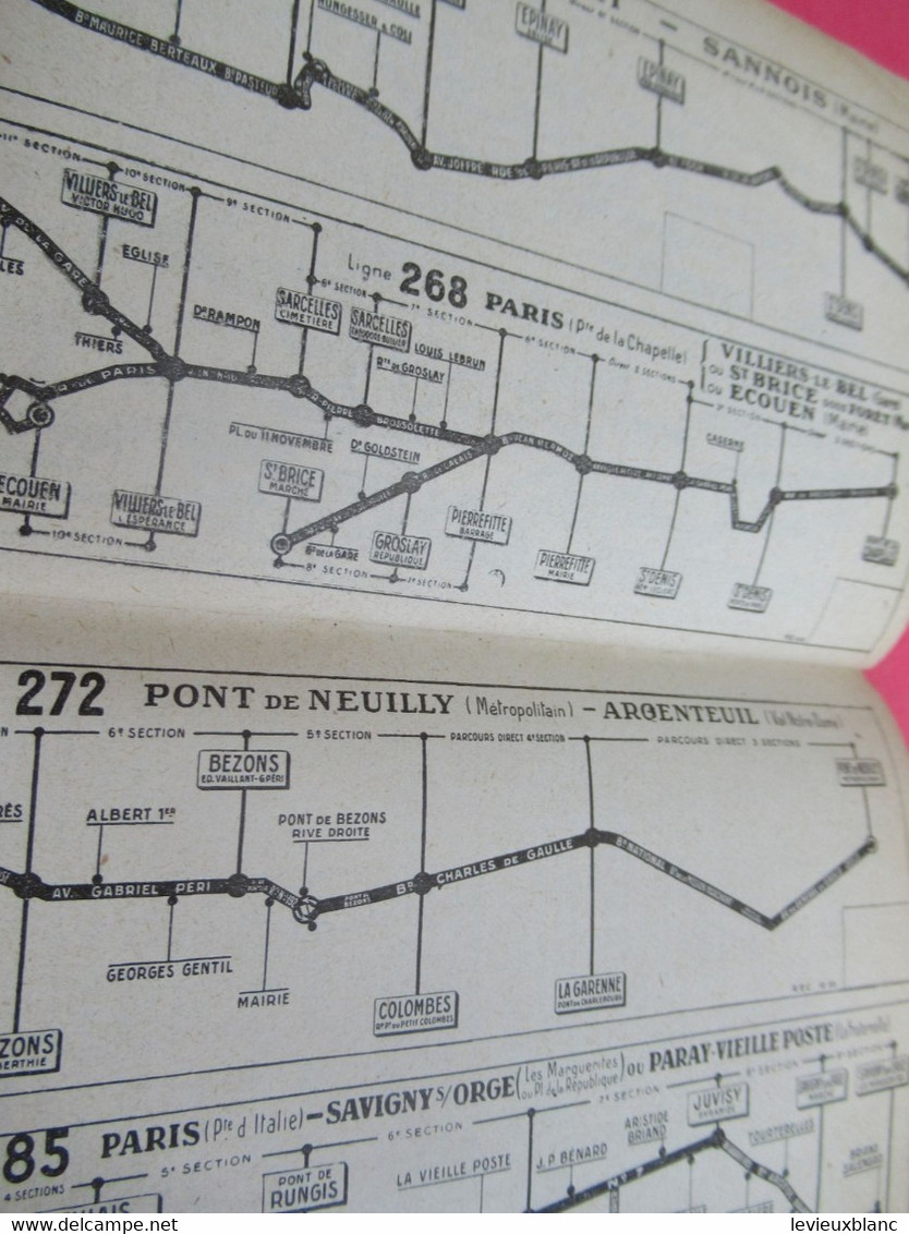 Petit Guide de poche/ L'INDISPENSABLE/ Autobus Paris Banlieue/ Tracés détaillés/ Vers 1945-1950   TRA63