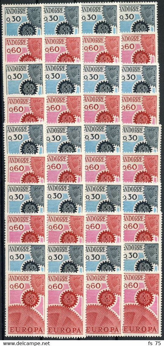 ANDORRE N°179 /180 - "EUROPA 1967" - 20 SERIES - Unused Stamps