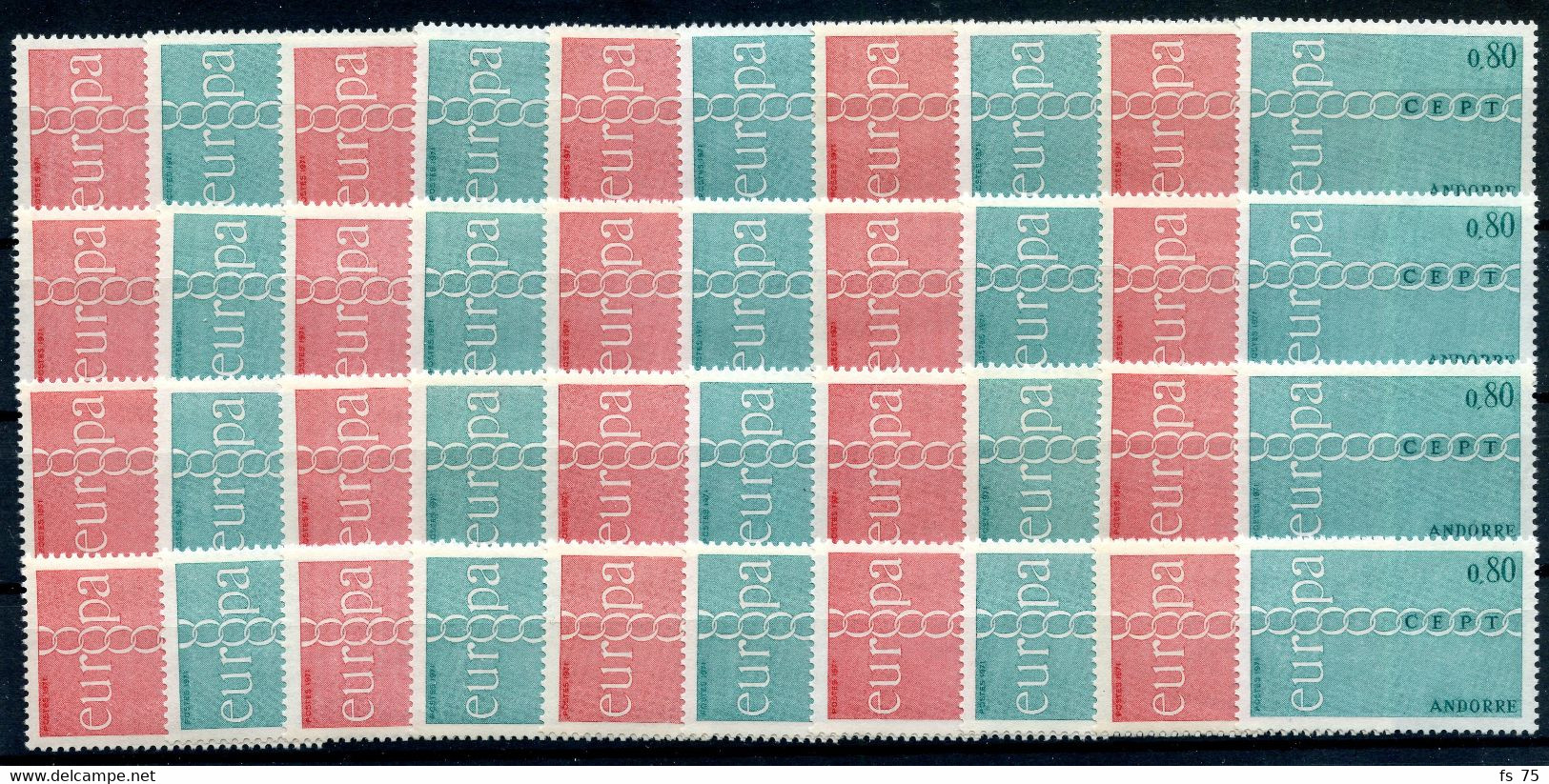ANDORRE N°212 /213 - "EUROPA 1971" - 20 SERIES - Unused Stamps