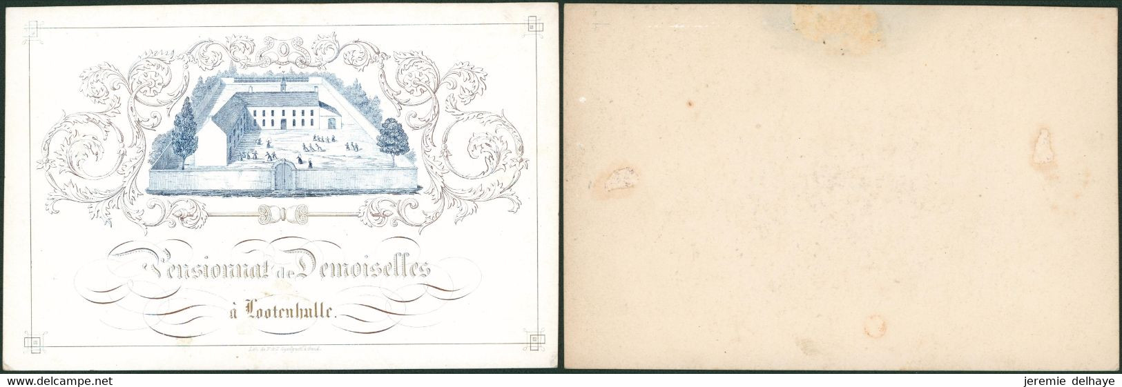 Carte En Porcelaine (grand Format) : Lootenhulle Pensionnat De Demoiselles / 22 X 14,5cm - Porcelaine