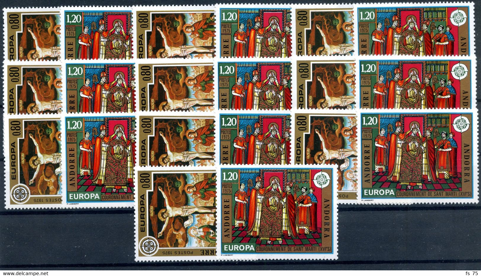 ANDORRE N°243 /244 - "EUROPA 1975" - 10 SERIES - Unused Stamps