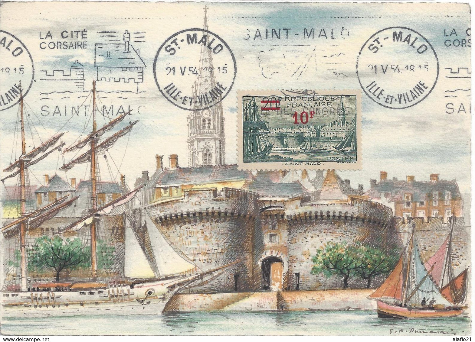 CARTE MAXIMUM N° 492 - SAINT-MALO - Cote 55 Euros - 1940-1949