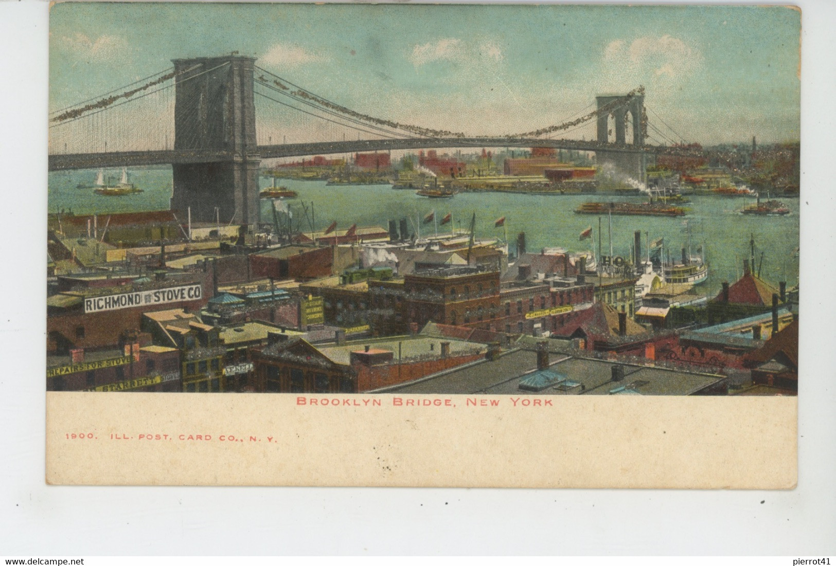 U.S.A. - NEW YORK - Jolie Carte Avec Paillettes BROOKLYN BRIDGE , NEW YORK - Brooklyn