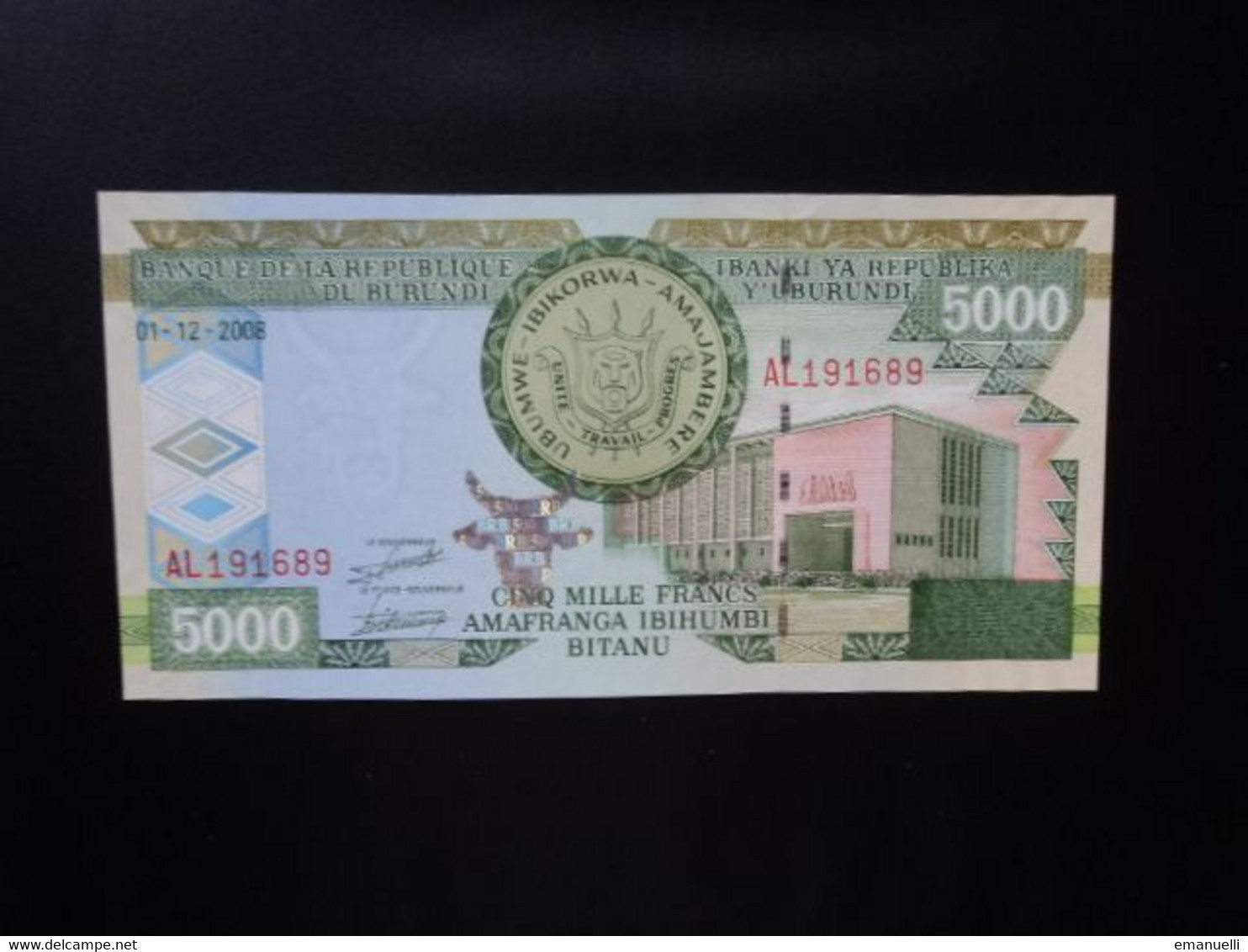 BURUNDI * : 5000 FRANCS   01-12-2008    P 48      NEUF ** - Burundi