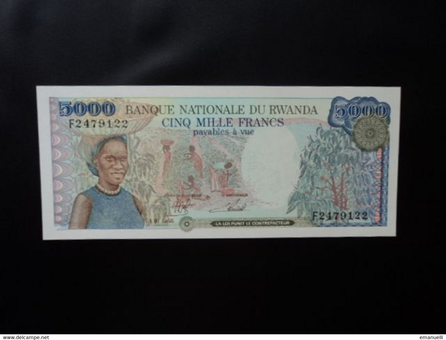 RWANDA * : 5000 FRANCS   1.01.1988    P 22a     NEUF ** - Ruanda