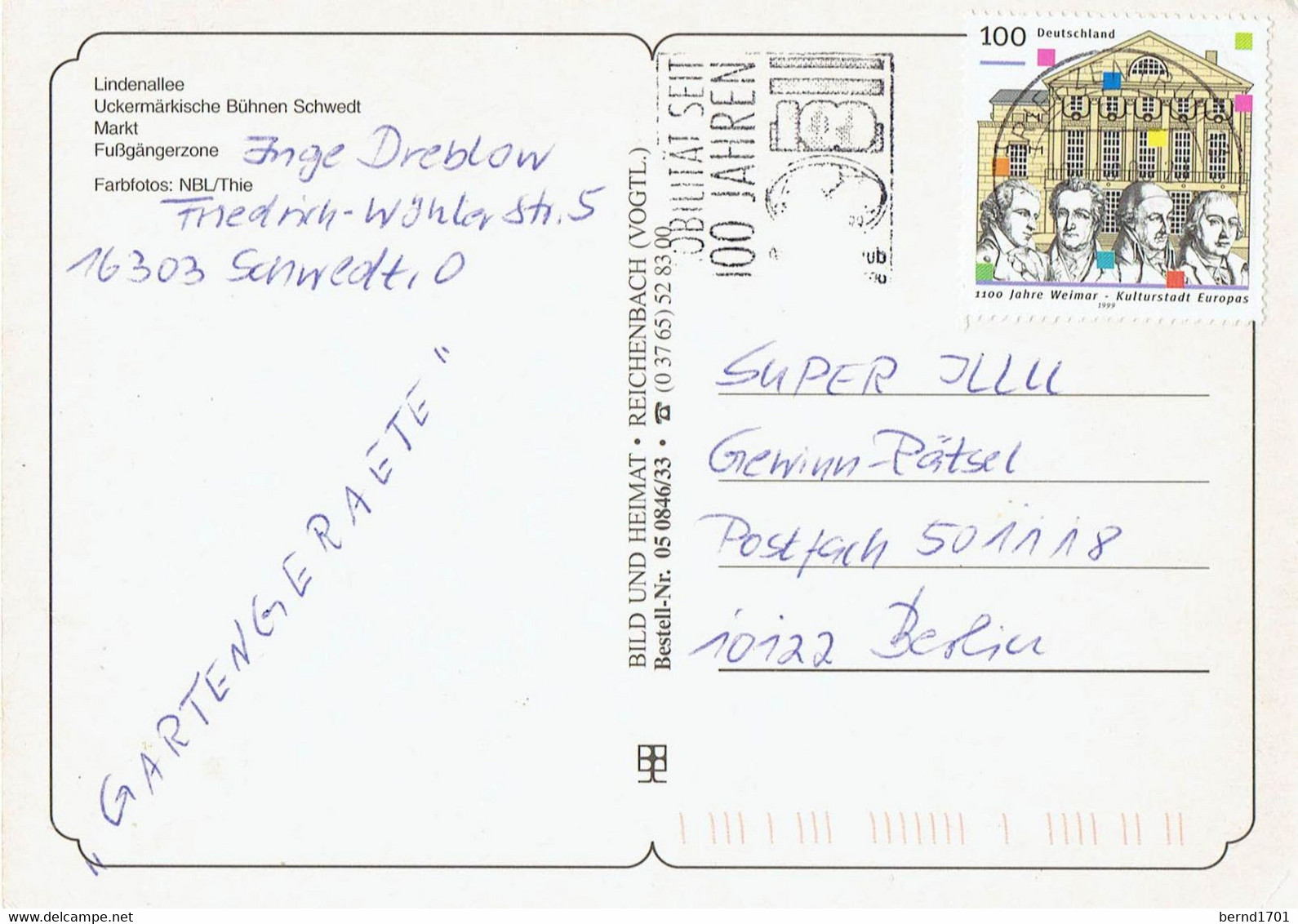 Germany - Schwedt # Ansichtskarte Gebraucht / View Card Used (X1478) - Schwedt