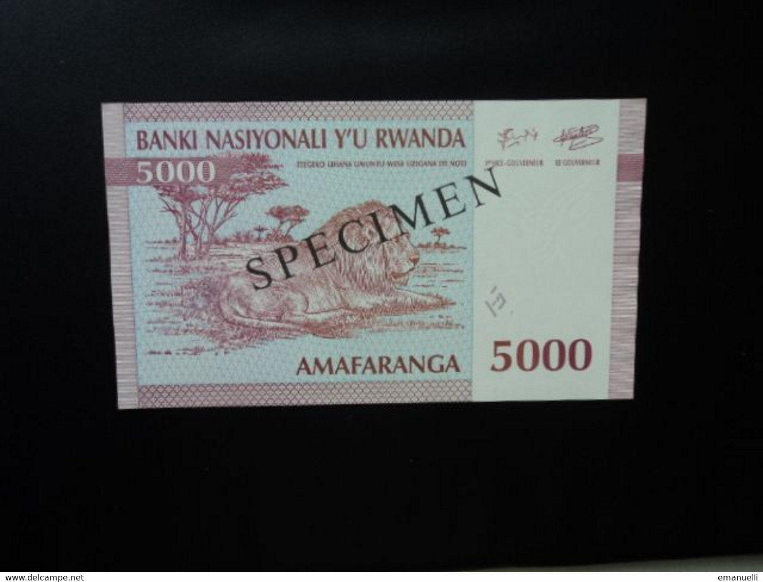 RWANDA * : 5000 FRANCS   1.12.1994    P 25s (spécimen 0099)  SPL ** - Ruanda