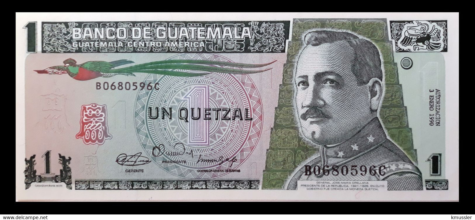 # # # Banknote Aus Guatemala 1 Quetzal 1990 UNC # # # - Guatemala