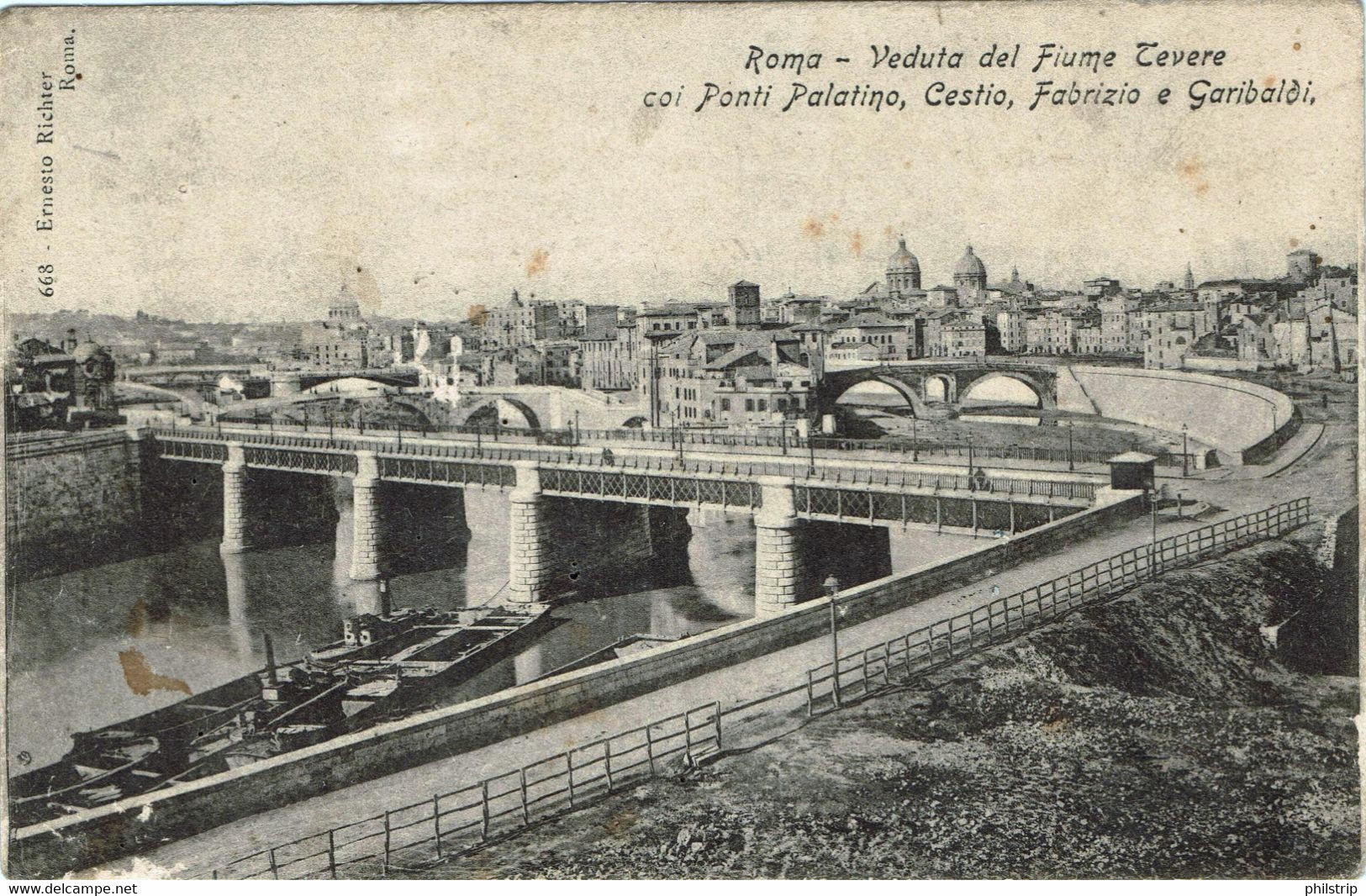 ROMA - Veduta Tevere E Ponti Palatino, Cestio, Fabrizio E Garibaldi - Rif.1018 - Bruggen