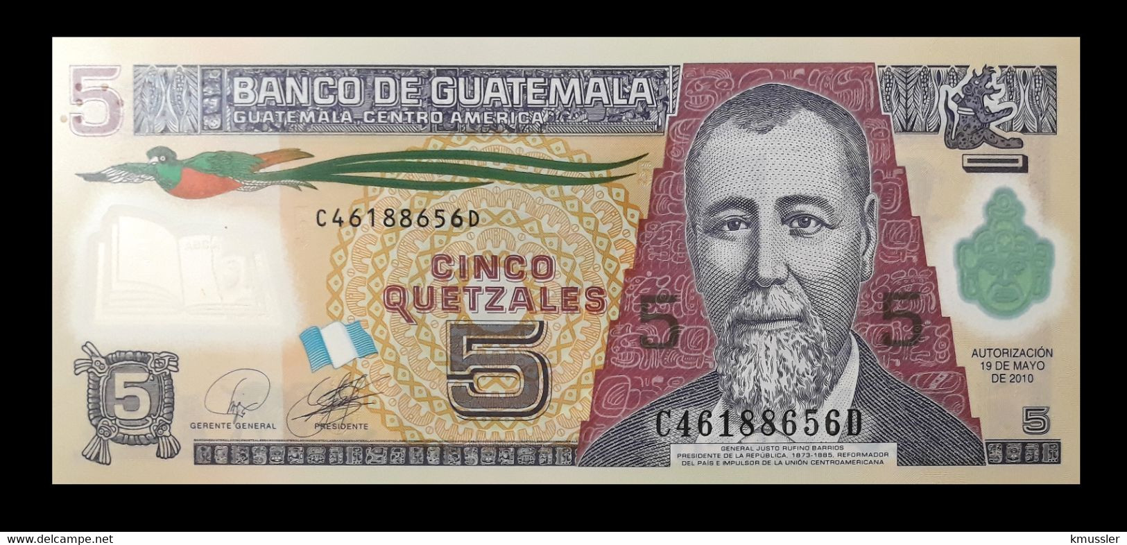 # # # Banknote Aus Guatemala 5 Quetzales 2010 UNC # # # - Guatemala