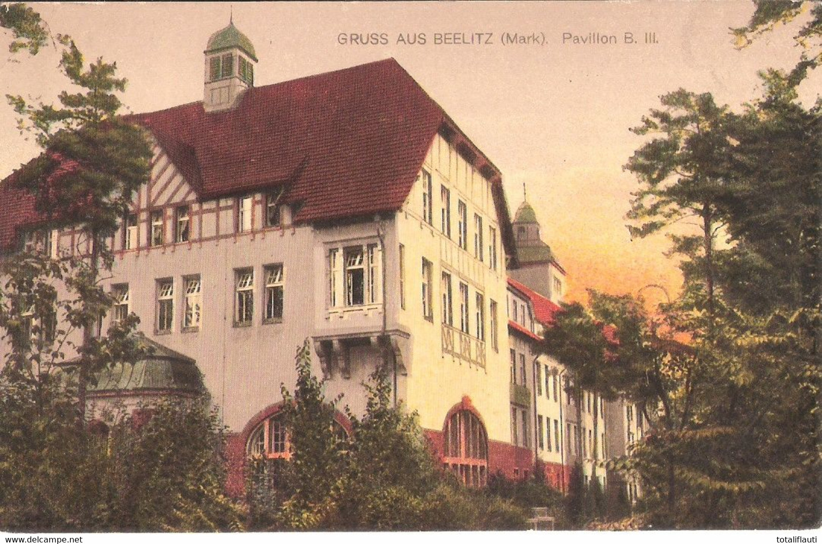 Gruss Aus BEELITZ Mark Brandenburg Pavillon B III Color Gelaufen 15.11.1916 TOP-Erhaltung - Beelitz