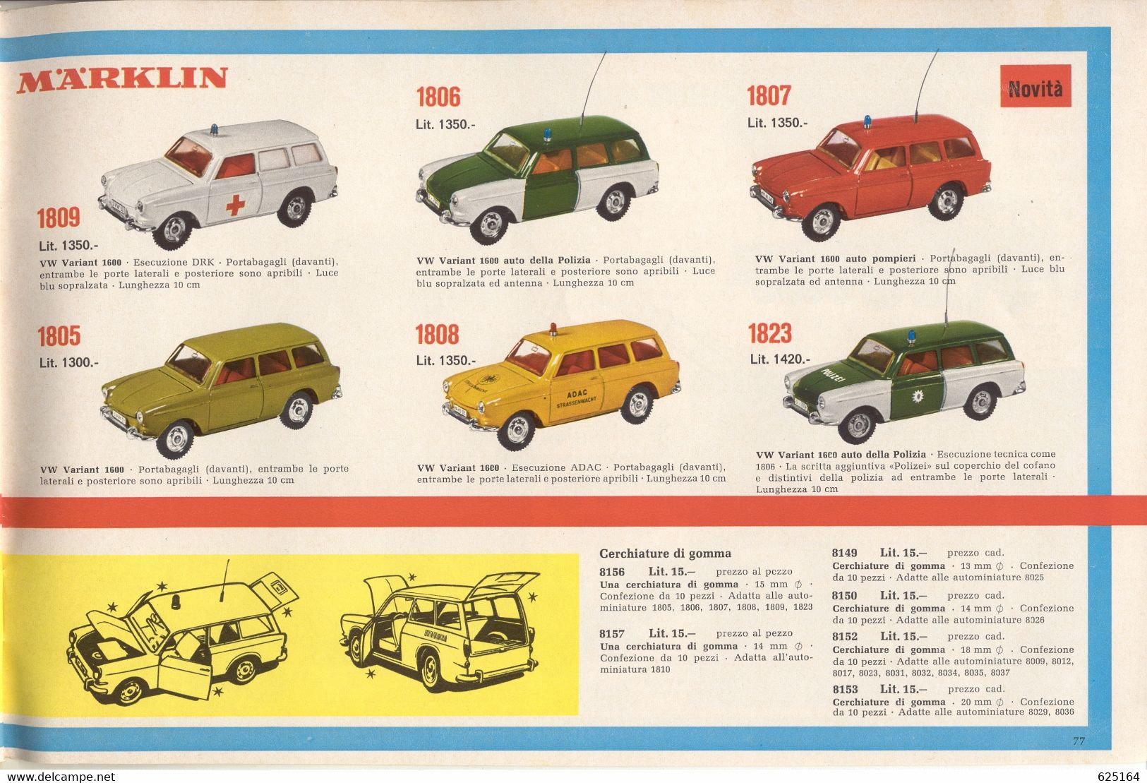 catalogue MÄRKLIN 1968/69 HO CA & HAMO CC - Auto SPRINT - Costr.Metalliche - Autominiature 1/43 - en italien