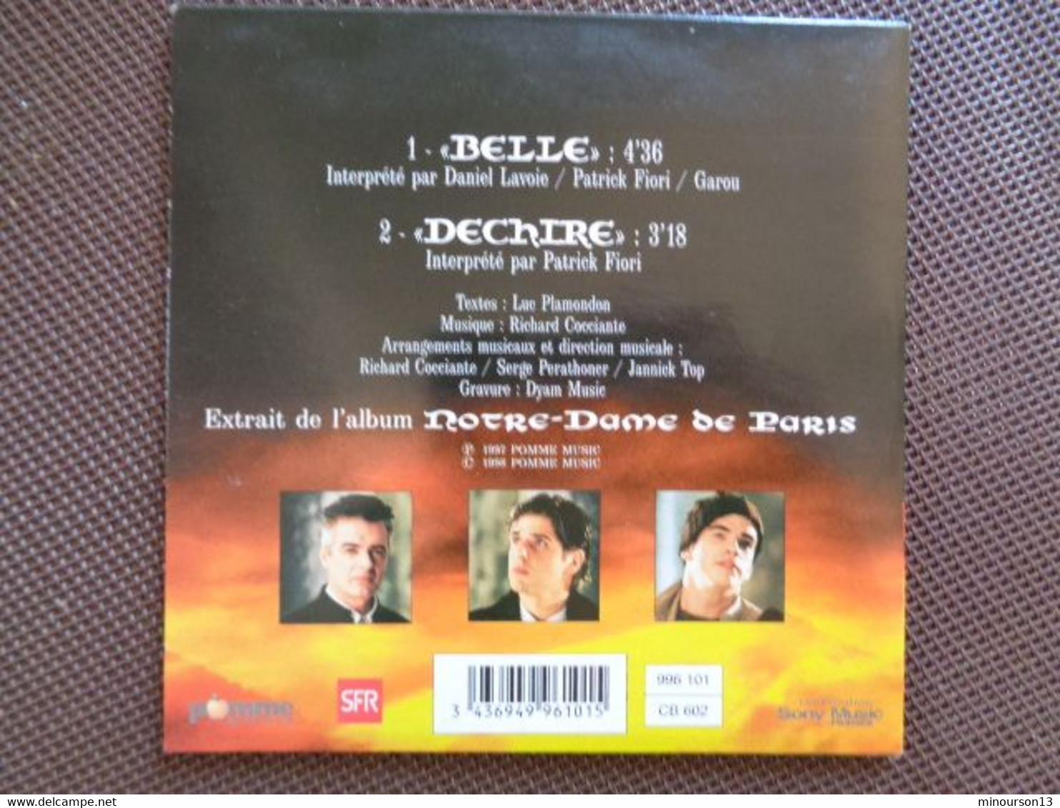 CD 2 TITRES - EXTRAIT DU SPECTACLE N.D. DE PARIS - BELLE & DECHIRE - Musicals