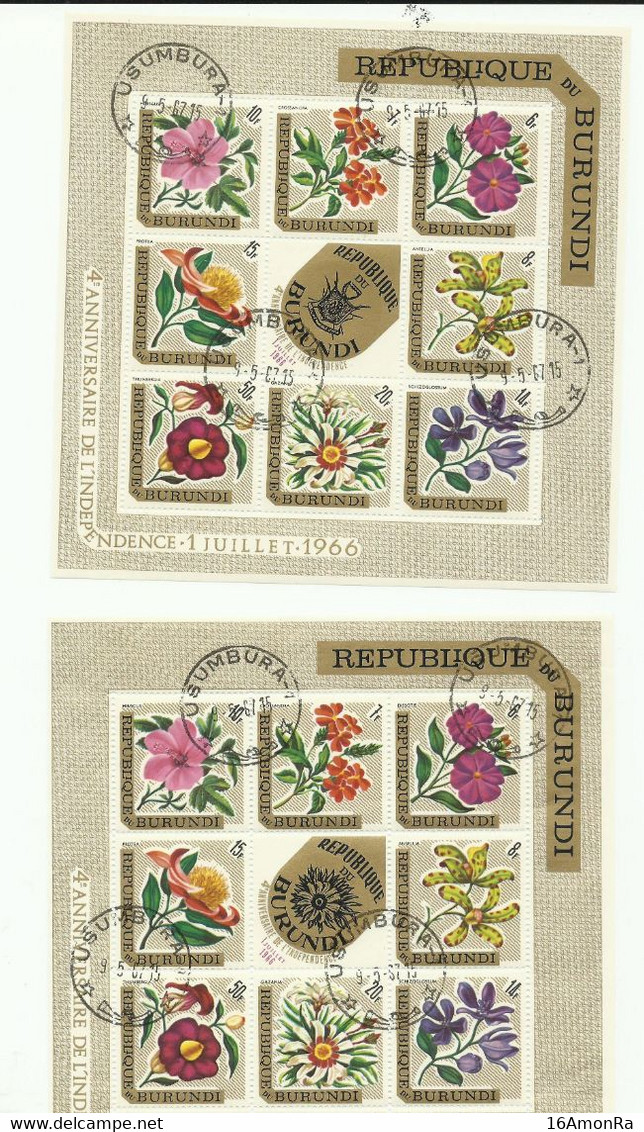 4 BF Fleurs Obl. Sc USUMBURA 9-5-1967. TB   -  19583 - Usados