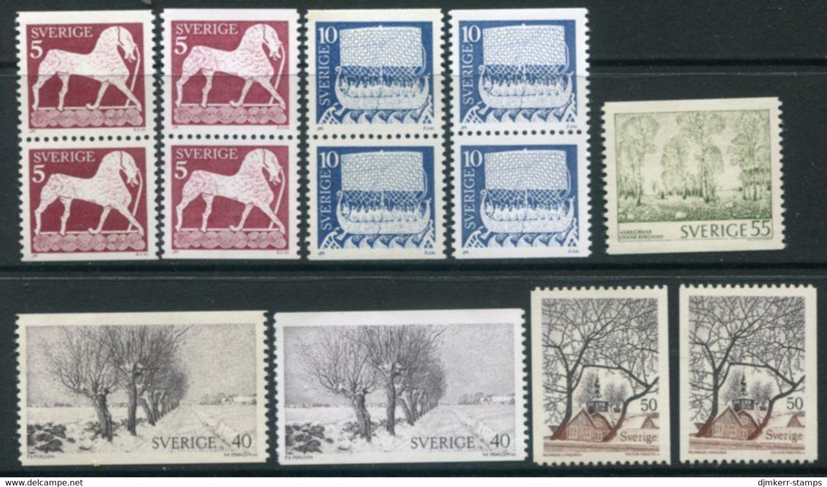 SWEDEN 1973 Definitive  With Normal And Fluorescent Papers  MNH / **.  Michel 799-803 - Unused Stamps