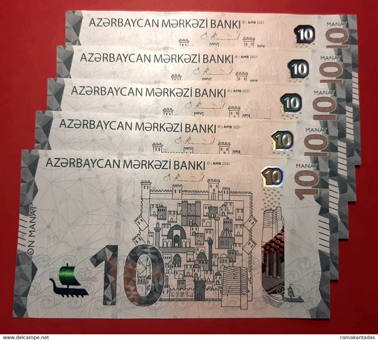 Azerbaijan 2021 - 2022 * 10 Manat * Official Edition * Prefix A * NEW ISSUE * UNC - Azerbaïdjan