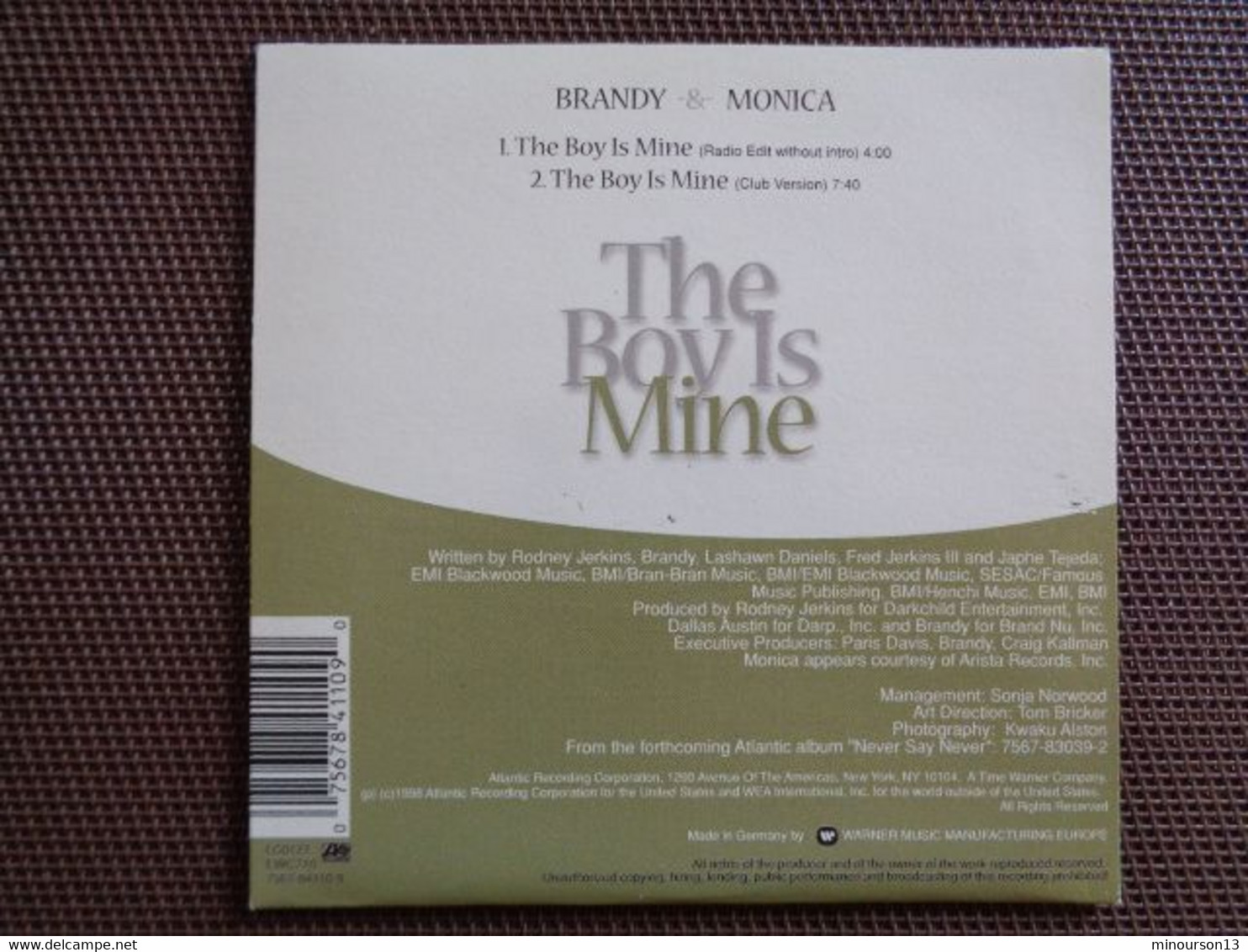 CD 2 TITRES - BRANDY & MONICA - THE BOY IS MINE - Rap En Hip Hop