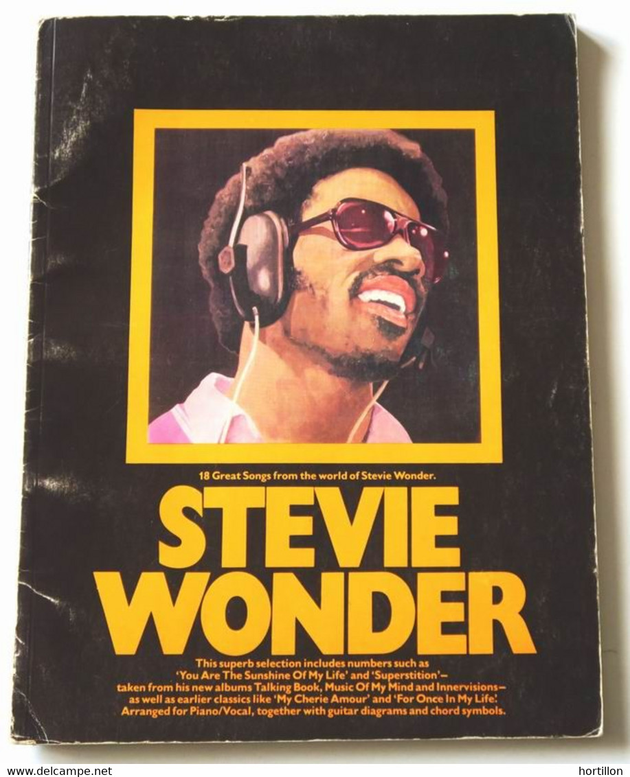 Partition Vintage Sheet Music Songbook STEVIE WONDER 18 Great Songs Piano Guitare Chant - Song Books