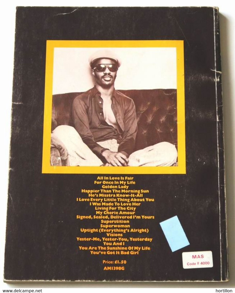 Partition Vintage Sheet Music Songbook STEVIE WONDER 18 Great Songs Piano Guitare Chant - Jazz