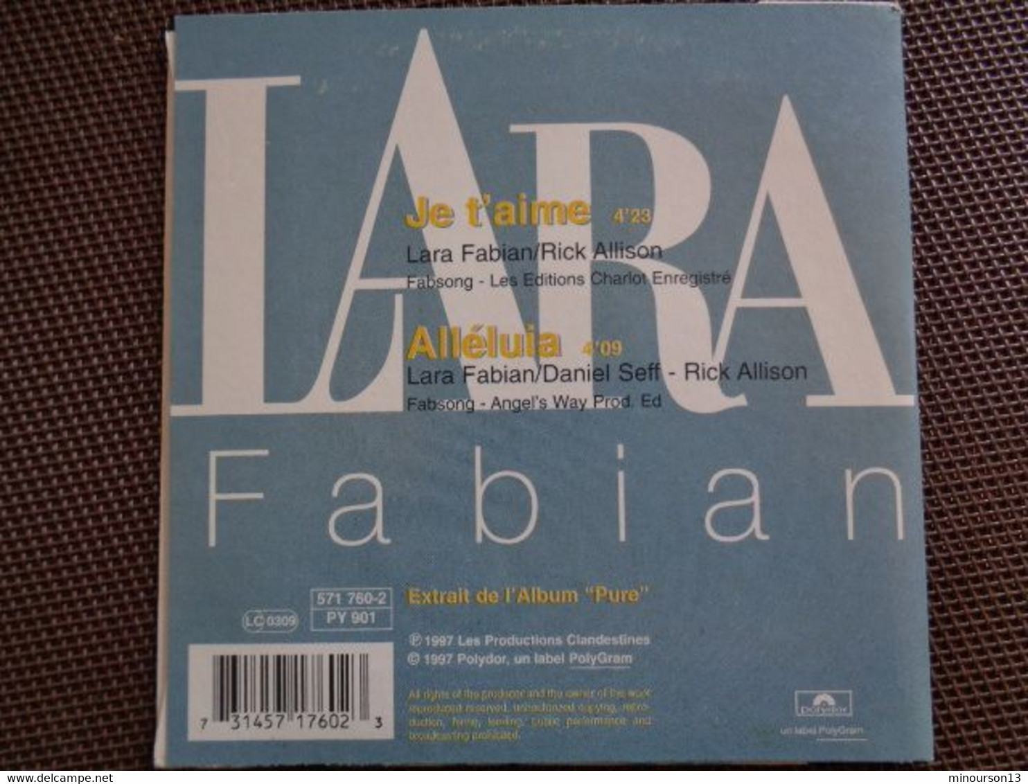 CD 2 TITRES - LARA FABIAN - JE T'AIME & ALLELUIA - Soul - R&B