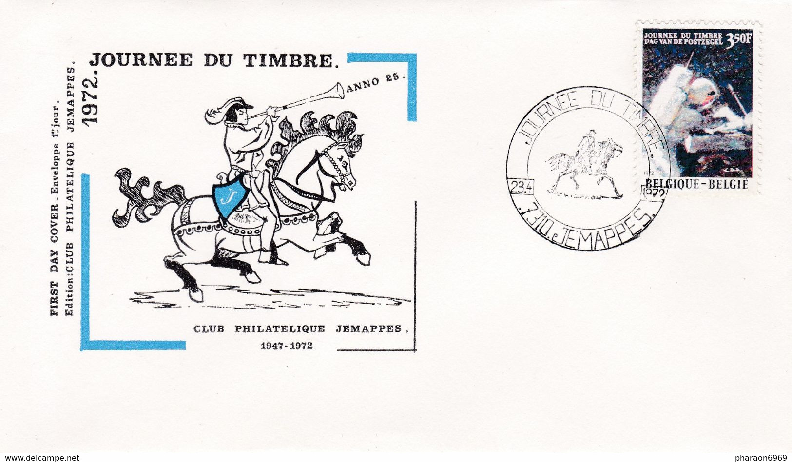 Enveloppe FDC 1622 Journée Du Timbre Jemappes Astronaute Espace R. Scott - 1971-1980