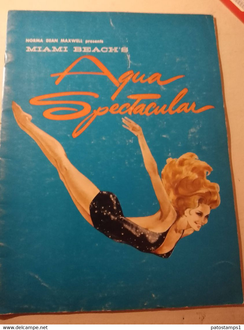 188578 US MIAMI BEACH SHOW AQUA SPECTACULAR YEAR 1963 STAFF & PROGRAMME NO POSTAL POSTCARD - Teatro, Travestimenti & Mascheramenti