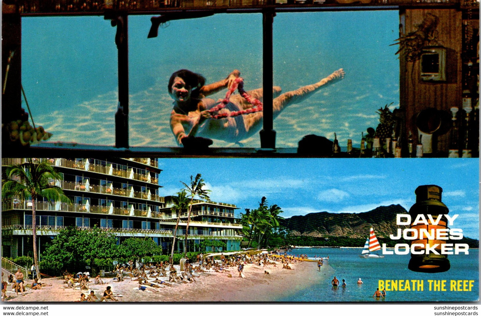 Hawaii Waikiki Reef Hotel Davy Jones Locker Cocktail Lounge - Honolulu