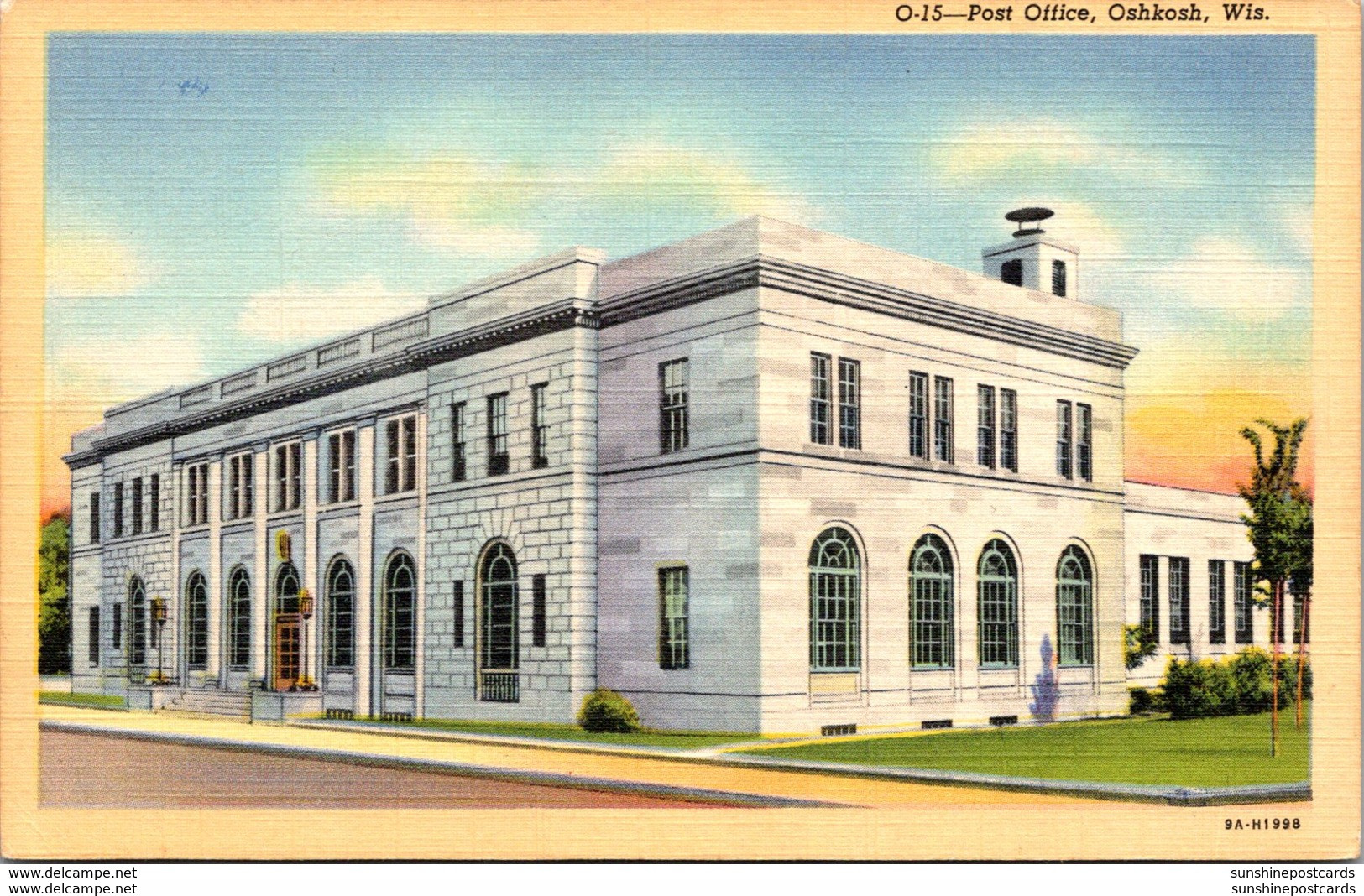 Wisconsin Oshkosh Post Office Curteich - Oshkosh