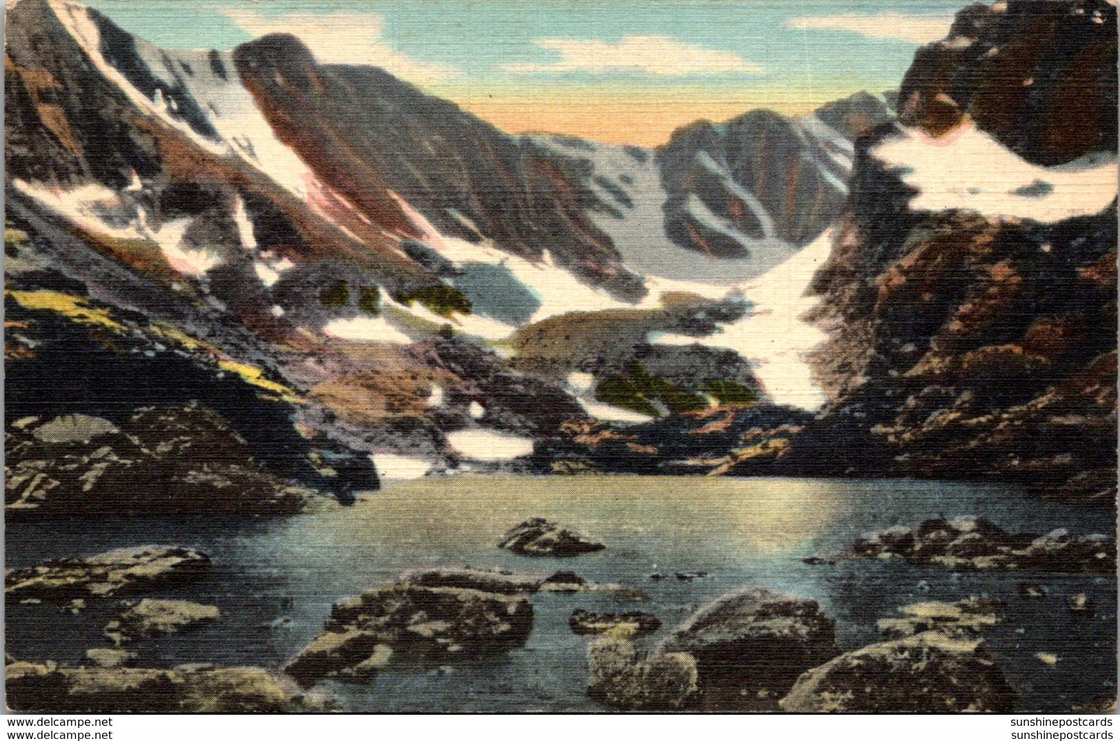 Colorado Rocky Mountains Lake Of Glass Above Loch Vale Curteich - Rocky Mountains