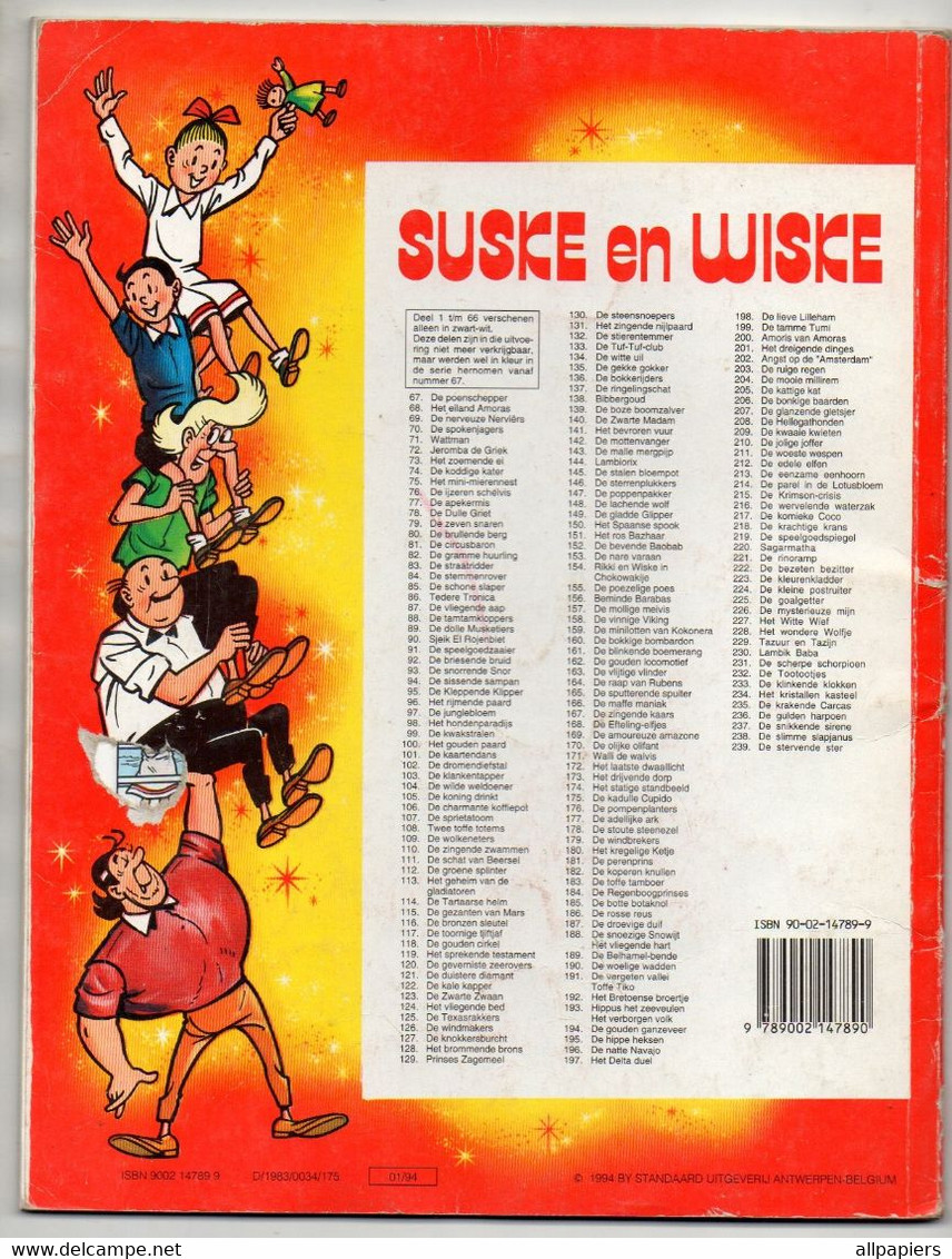 Suske En Wiske N°195 De Hippe Heksen Par Vandersteen - Standaard Uitgeverij De 1994 - D/1983/0034/175 - 1/94 - Suske & Wiske