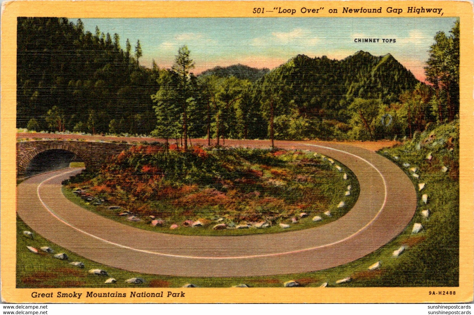 Great Smoky Mountains National Park "Loop Over" On Newfound Gap Highway Curteich - USA Nationalparks