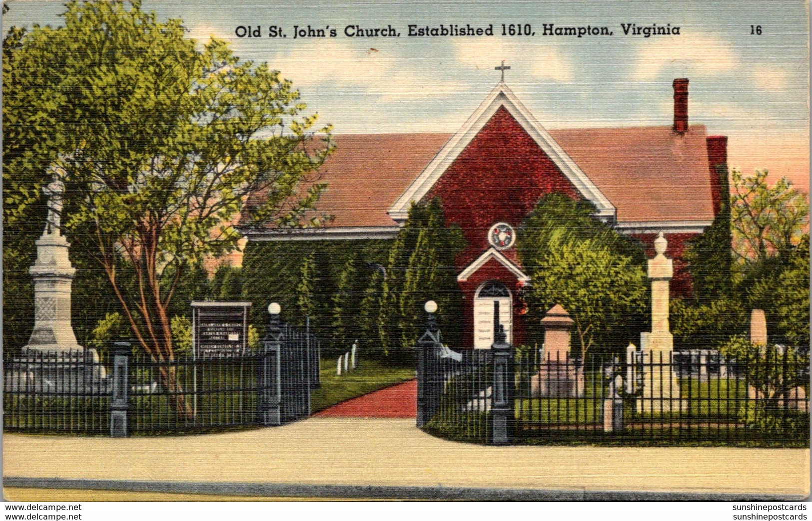 Virginia Hampton Old St John's Church Established 1610 PM1943 - Hampton