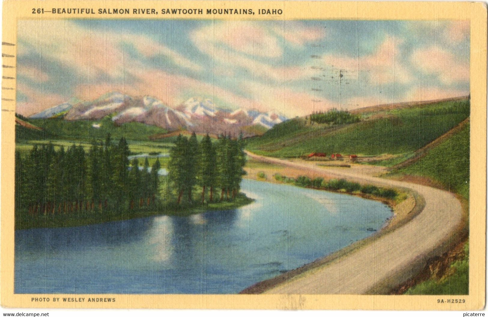 Beautiful Salmon River, Sawtooth Mountains, Idaho  1940 (Art-Colortune 9A-H2529) - Other & Unclassified