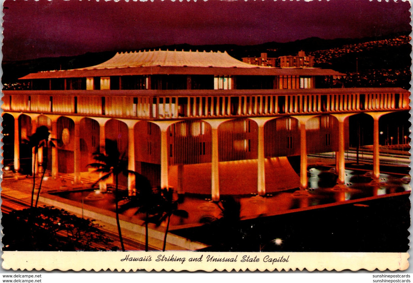 Hawaii Honolulu State Capitol Building At Night - Honolulu